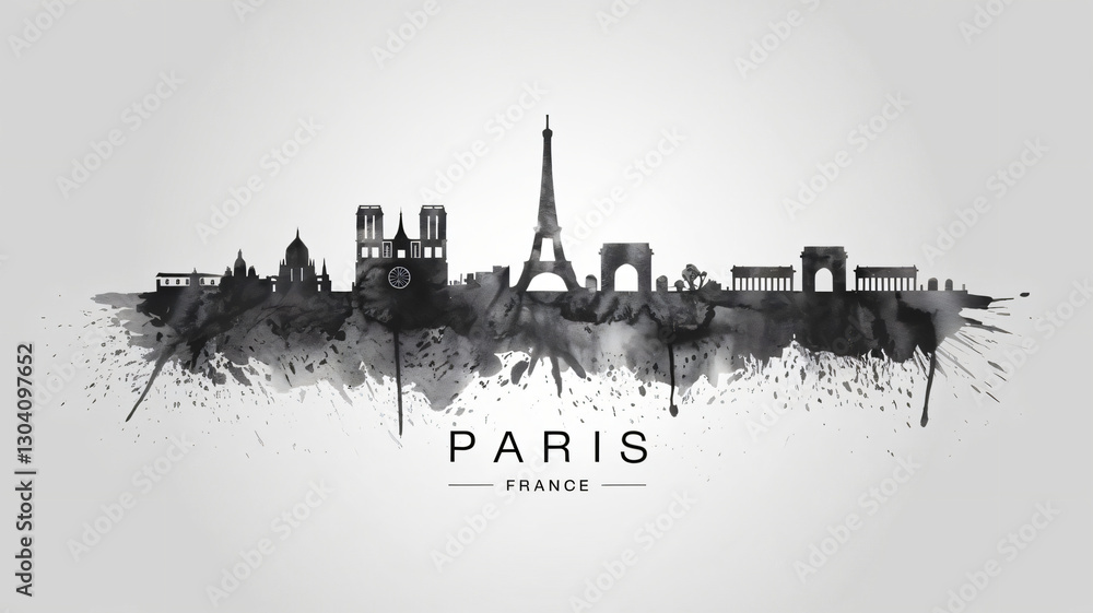 Obraz premium Illustrations of urban modern downtown landmarks and skyscrapers, featuring architecture through digital design.