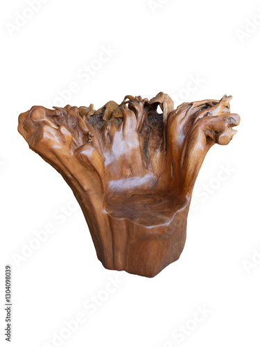 Obraz na płótnie Wood chair nature style on white background. w salonie