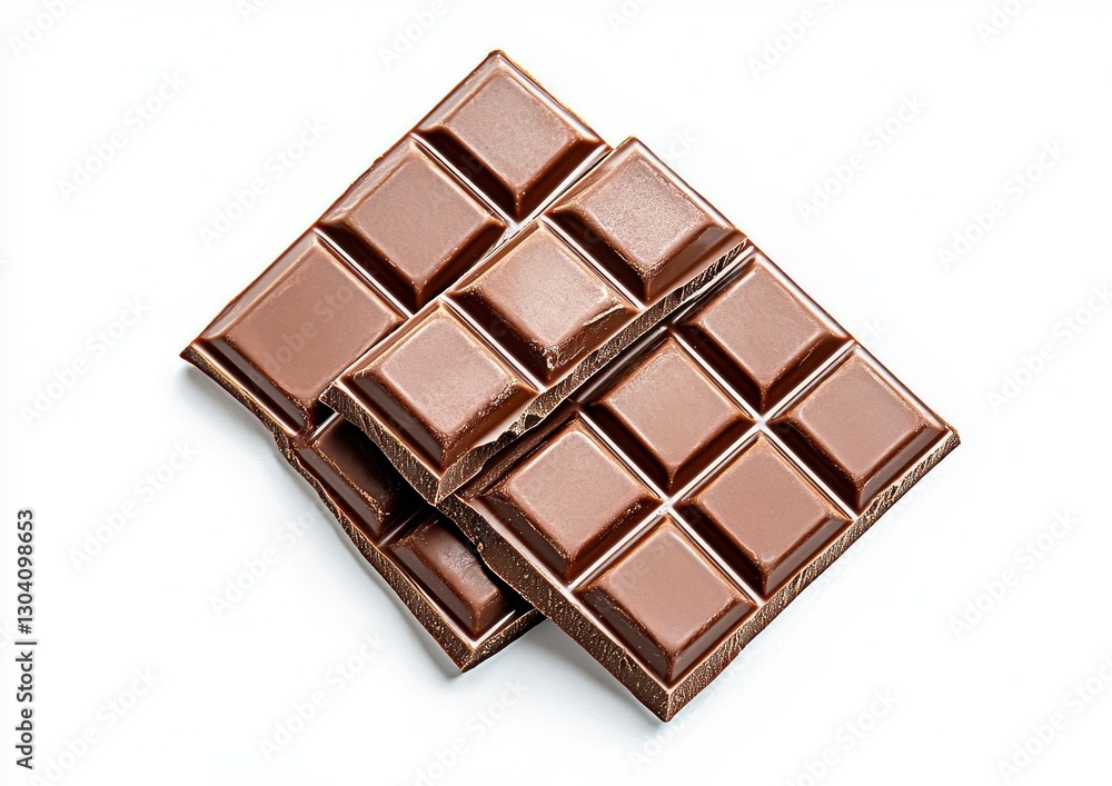 Two Milk Chocolate Bars on White Background Two Milk Chocolate Bars on White Background