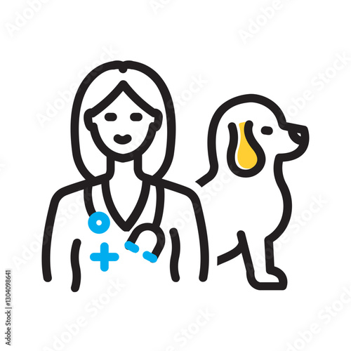 Vector multi color icon for Public vet