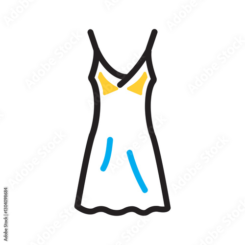 Vector multi color icon for Slip dress