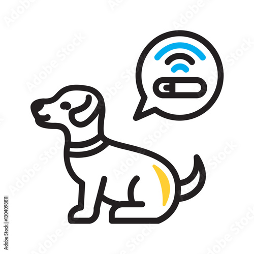 Vector multi color icon for Animal microchip
