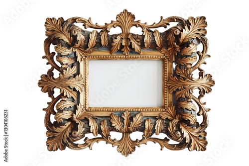 a rectangular frame with ornate golden borders