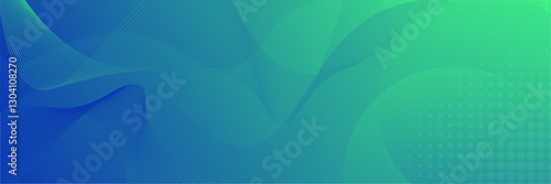 Abstract Green Fluid Banner Template. Modern background design. gradient color. Dynamic Waves. Liquid shapes composition.