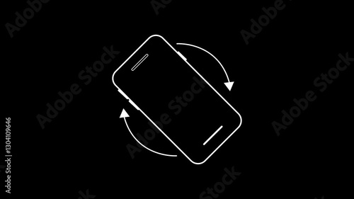 Please Rotate Your Phone to Landscape 90 Rotation for Better Experience. Turn you Smart phone rotate device screen, Phone flip sign, Phone Rotation animation.