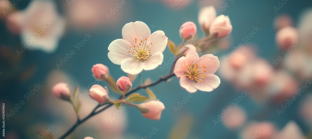Fototapeta premium Sakura bloom flower. Generative AI technology.