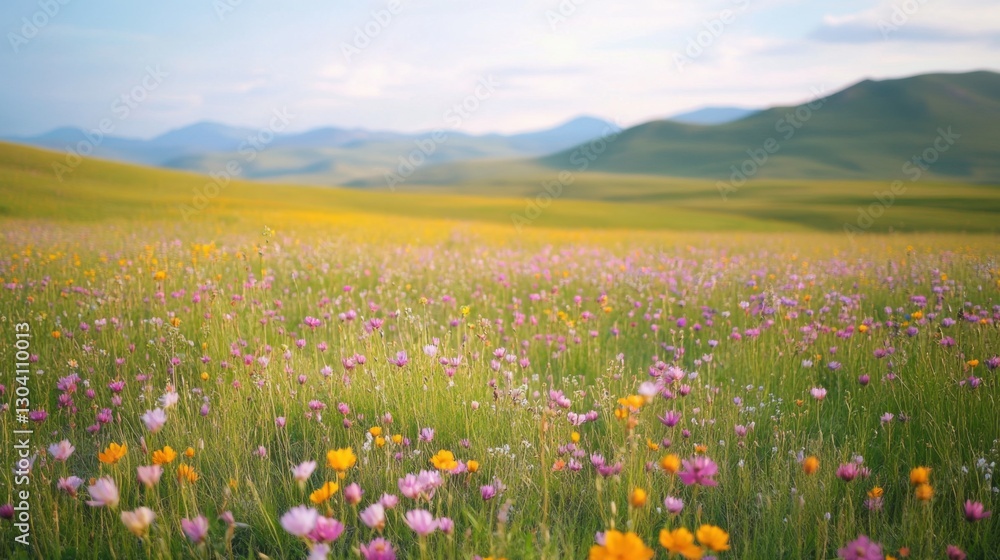 Fototapeta premium Sprawling Fields of Endless Wildflowers