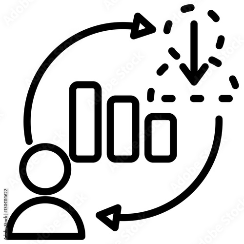 Churn Rate Outline Icon