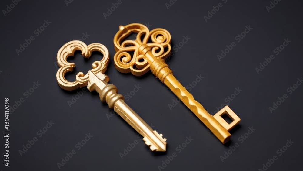 Elegantly crafted golden keys symbolizing mystery and access Elegantly crafted golden keys symbolizing mystery and access