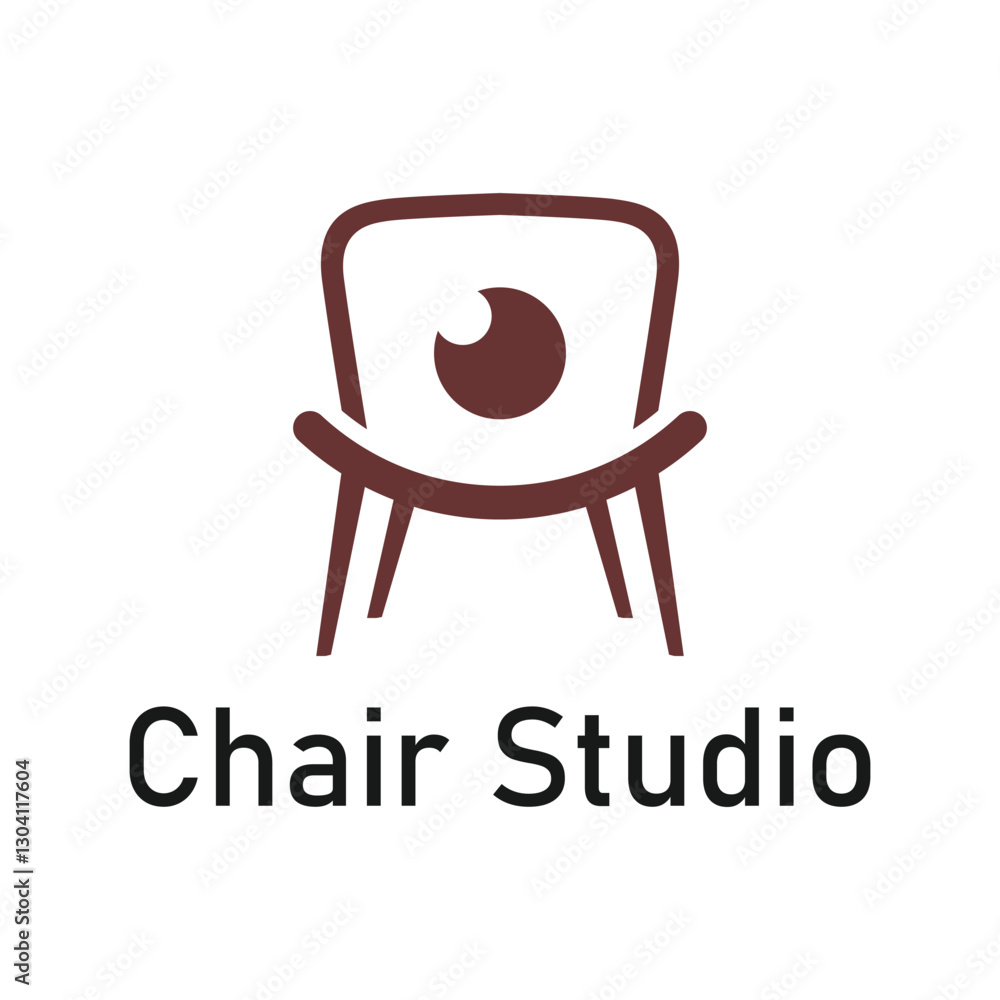chair studio seat flat minimalist logo design chair studio seat flat minimalist logo design