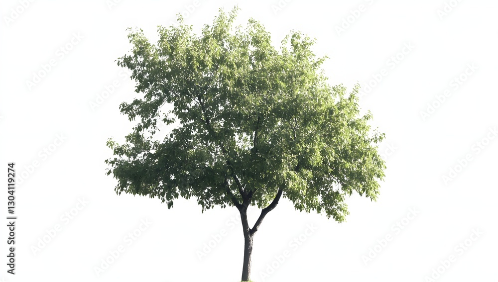 Obraz premium Isolated Green Tree Against White Background