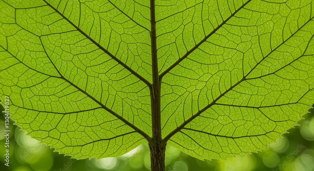 Obraz premium Close-up Macro shot of light green Leaf texture background, close up of green leaf