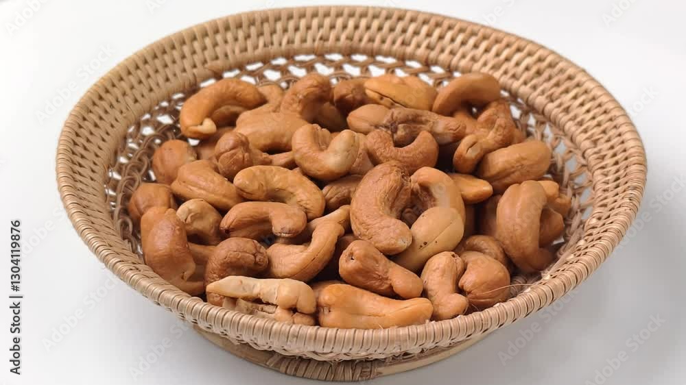 Cashew nuts in a basket Cashew nuts in a basket
