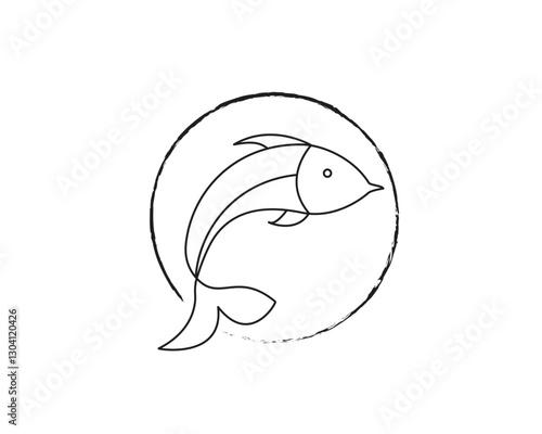 Fish icon ,Dolphin fish icon vector logo design template