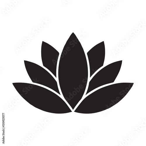 Simple Style a cute water lily flower silhouette vector with white background