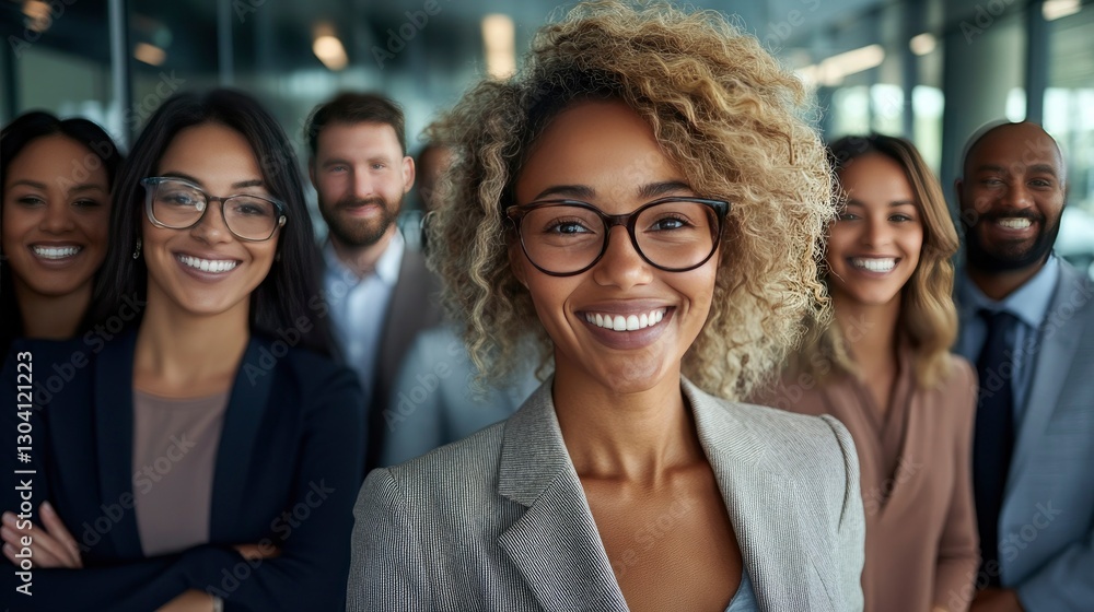 Confident Diverse Business Team Smiling Together Confident Diverse Business Team Smiling Together