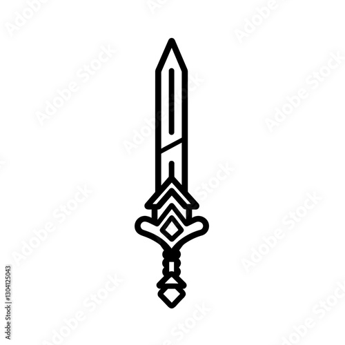 Minimalist Medieval Weapon Sword Icon