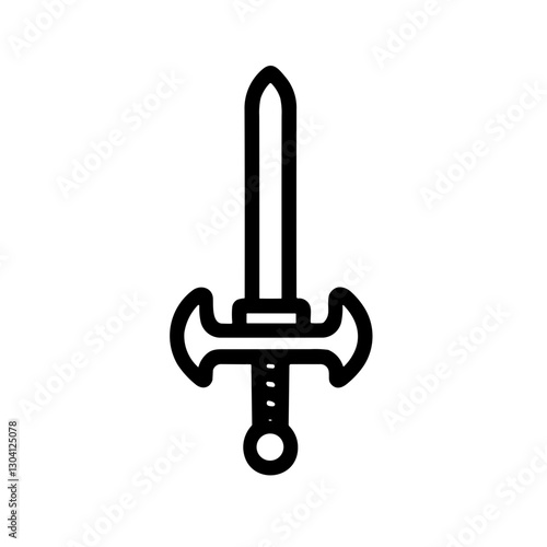 Minimalist Medieval Weapon Sword Icon