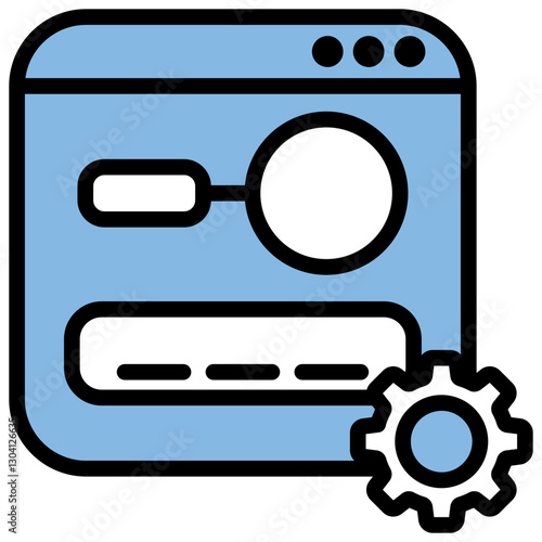 Search Engine Optimization Blue Black Icon