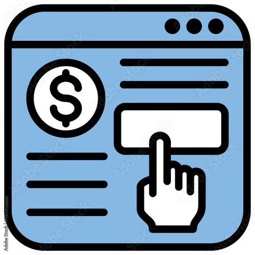Monetization Blue Black Icon