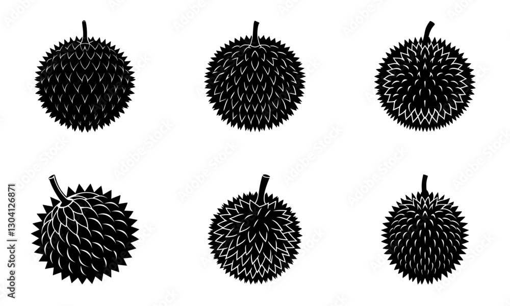 Fototapeta premium Durian silhouette vector