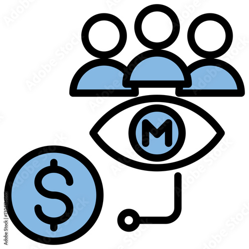 Cost Per Mille Blue Black Icon