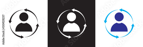 Icons related to recovery. Isolated on white and black background. Vector illustration. EPS 10