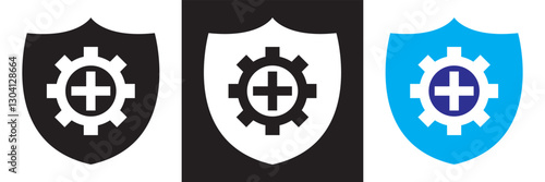 Icons related to recovery. Isolated on white and black background. Vector illustration. EPS 10