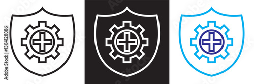 Icons related to recovery. Isolated on white and black background. Vector illustration. EPS 10