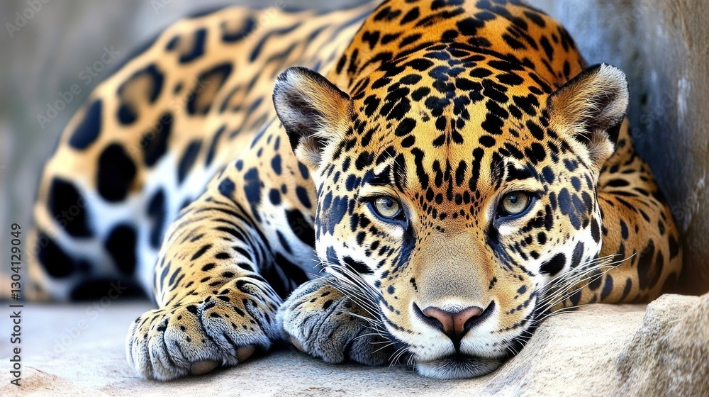 Obraz premium Majestic Jaguar: A Close Encounter with Nature's Beauty