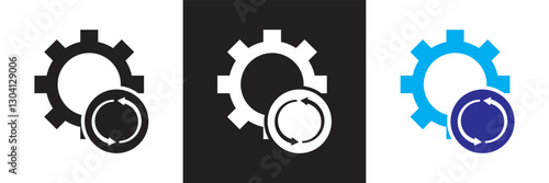 Icons related to recovery. Isolated on white and black background. Vector illustration. EPS 10