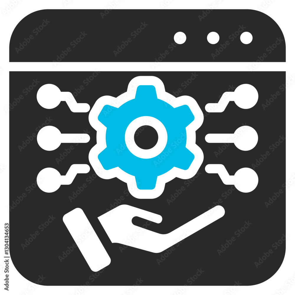 Digital Service Glyph Blue Grey Icon Digital Service Glyph Blue Grey Icon