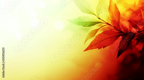 Wallpaper Mural Vibrant Autumn Leaves Branch Close Up Photography Torontodigital.ca