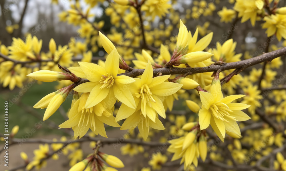 Forsythia (Forsythia spp.) A deciduous shrub that blooms with bright yellow flowers in early spring, often before the leaves emerge. Forsythia (Forsythia spp.) A deciduous shrub that blooms with bright yellow flowers in early spring, often before the leaves emerge.