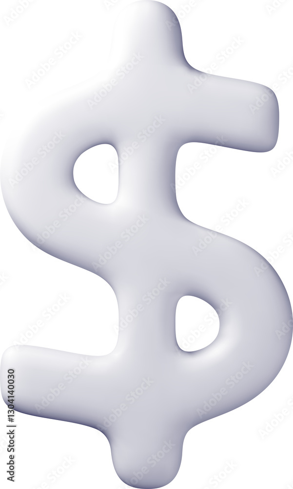 Obraz premium 3D USA dollar symbol, American financial sign.