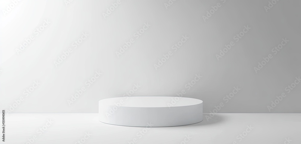 White Round Display Podium in Empty Studio White Round Display Podium in Empty Studio
