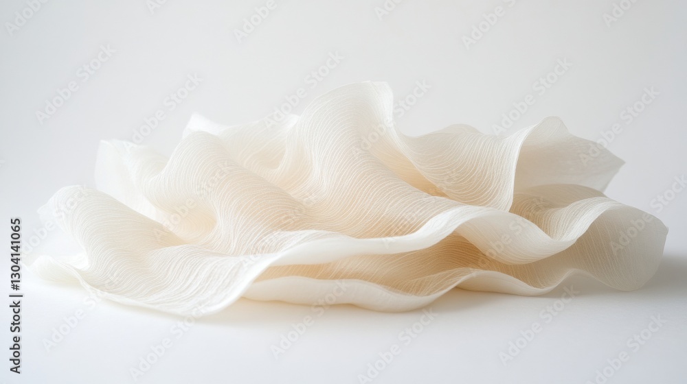 Soft white fabric texture studio photography minimalist close-up textile art Soft white fabric texture studio photography minimalist close-up textile art