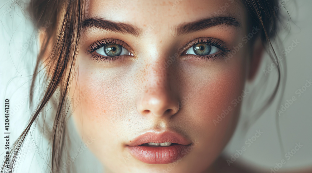 Fototapeta premium Pretty woman lovely face bright eyes