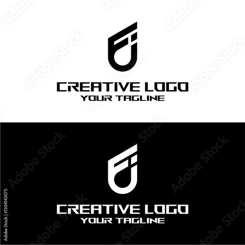 creative letter logo fj design vector