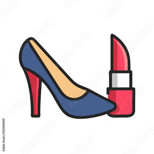 High heels and lipstick icon