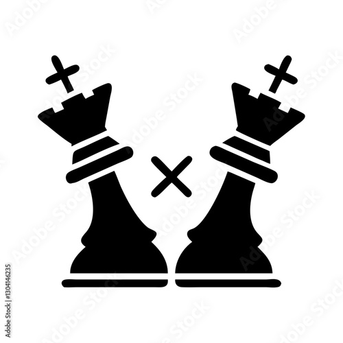 Two chess kings in conflict icon