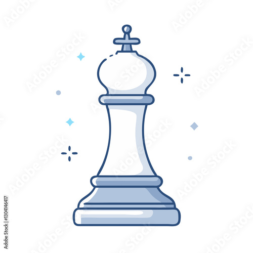 Chess bishop with glowing effect icon