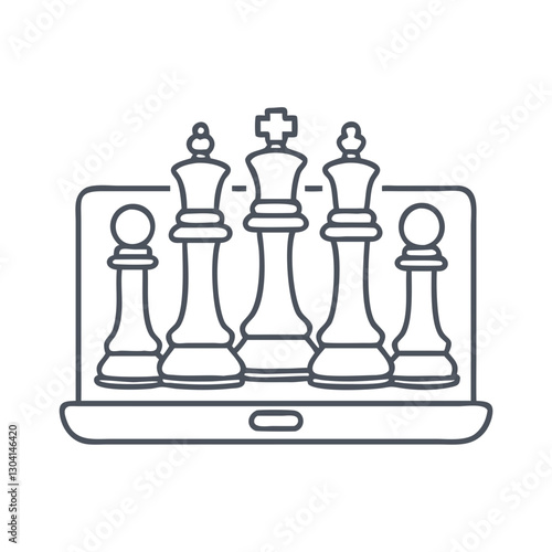 Online chess game with chessboard icon