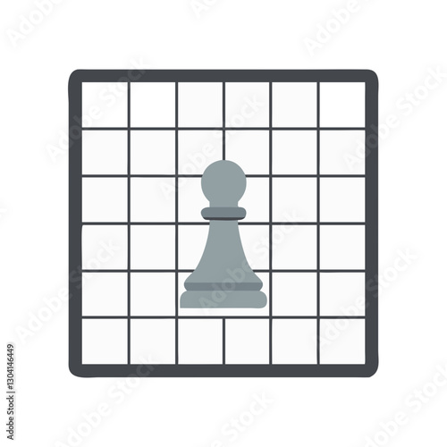 Chess pawn on a grid board icon