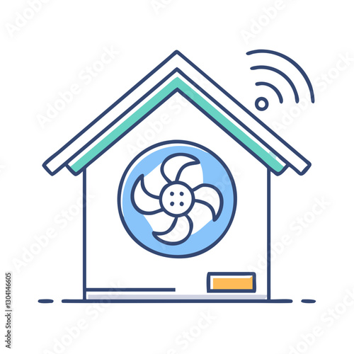 Smart home with smart ventilation icon