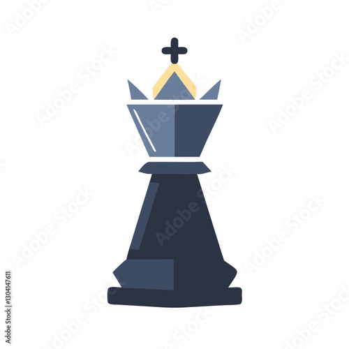 Chess queen with royal crown icon