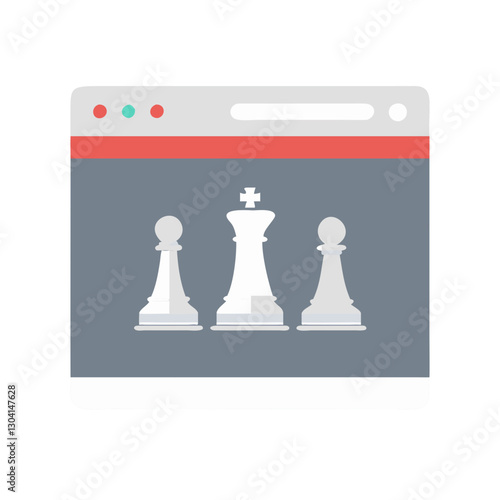 Online chess game with digital board icon