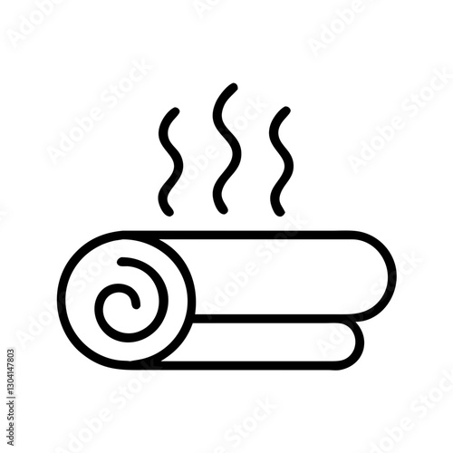 Spa hot towel roll outline icon