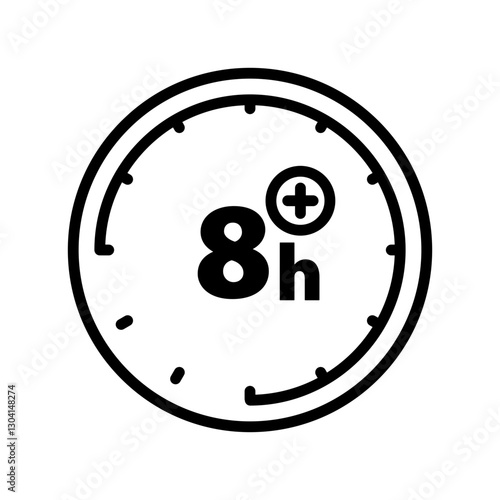 More than 8 hours icon.