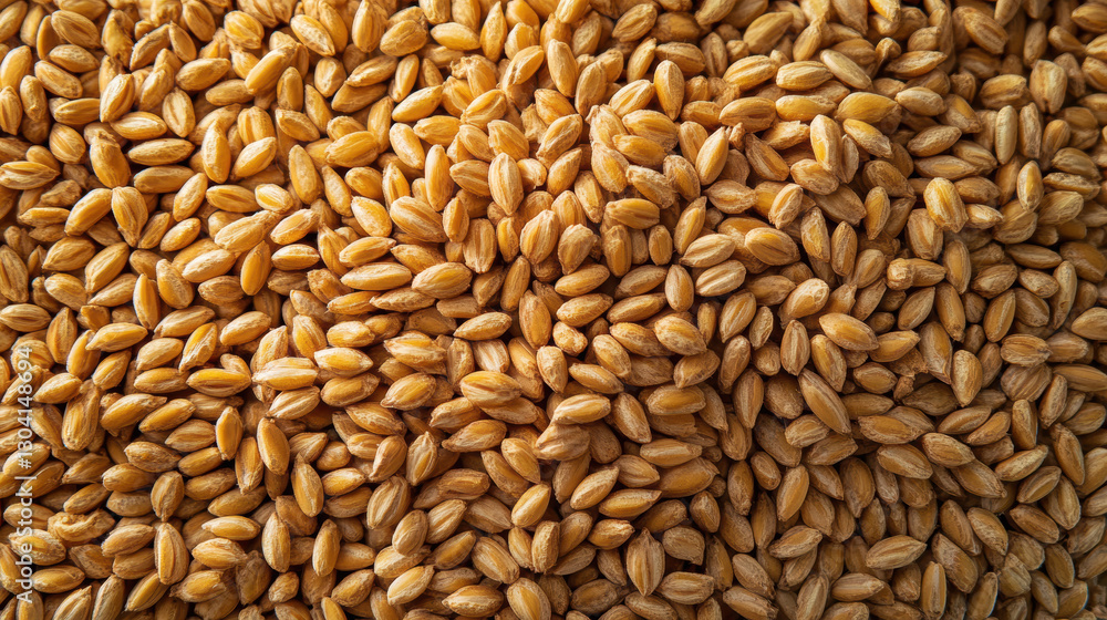 Golden wheat grains in abundance, showcasing natural texture and color Golden wheat grains in abundance, showcasing natural texture and color